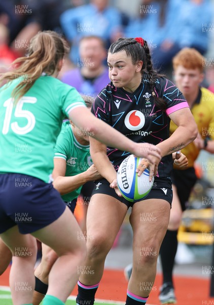 050725  Wales Women U20 v Ireland Women U20, Women’s U20 Six Nations Summer Series - Chiara Pearce of Wales takes on Niamh Gallagher of Ireland