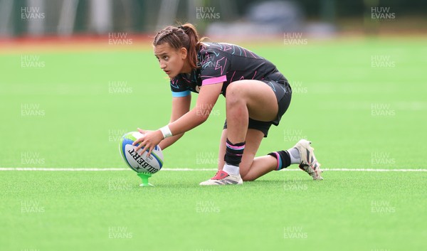050725  Wales Women U20 v Ireland Women U20, Women’s U20 Six Nations Summer Series - Carys Hughes of Wales lines up conversion