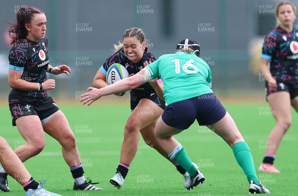 050725  Wales Women U20 v Ireland Women U20, Women’s U20 Six Nations Summer Series - Freya Bell of Wales charges forward