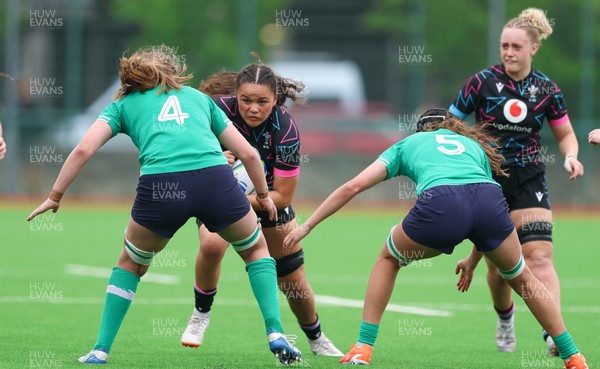 050725  Wales Women U20 v Ireland Women U20, Women’s U20 Six Nations Summer Series - Jorja Aiono of Wales charges forward