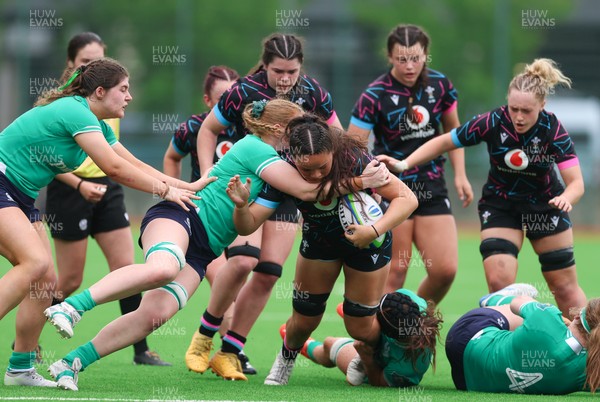 050725  Wales Women U20 v Ireland Women U20, Women’s U20 Six Nations Summer Series - Jorja Aiono of Wales charges forward