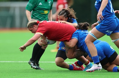 170725 - Wales Women U20 v Italy Women U20, Women’s U20 Six Nations Summer Series - Molly Wakely of Wales charges forward