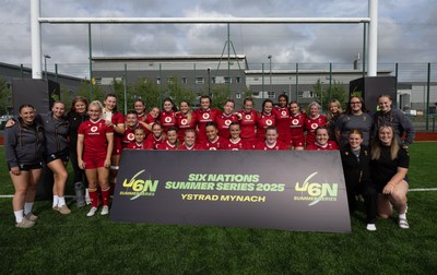 170725 - Wales Women U20 v Italy Women U20, Women’s U20 Six Nations Summer Series - Wales U20 players at the end of the match