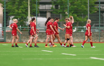 170725 - Wales Women U20 v Italy Women U20, Women’s U20 Six Nations Summer Series - Wales U20 players on the final whistle