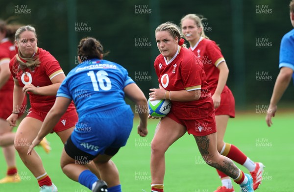 170725 - Wales Women U20 v Italy Women U20, Women’s U20 Six Nations Summer Series - Molly Wakely of Wales charges forward