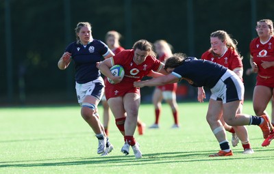 110725 - Wales Women U20 v Scotland Women U20, Women’s U20 Six Nations Summer Series - Rosie Carr of Wales looks to break away