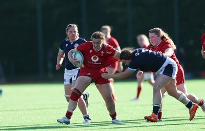110725 - Wales Women U20 v Scotland Women U20, Women’s U20 Six Nations Summer Series - Rosie Carr of Wales looks to break away