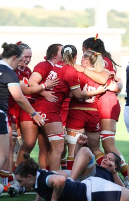 110725 - Wales Women U20 v Scotland Women U20, Women’s U20 Six Nations Summer Series - Savannah Picton-Powell of Wales powers over for a try