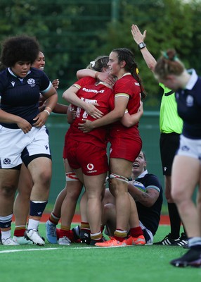 110725 - Wales Women U20 v Scotland Women U20, Women’s U20 Six Nations Summer Series - Dali Hopkins of Wales scores try