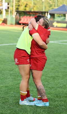 110725 - Wales Women U20 v Scotland Women U20, Women’s U20 Six Nations Summer Series - Wales players celebrate on the final whistle