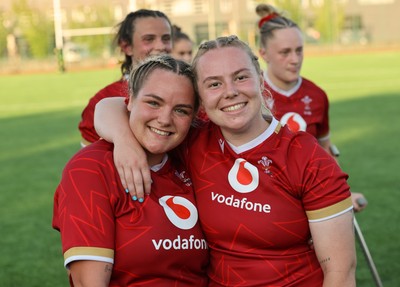 110725 - Wales Women U20 v Scotland Women U20, Women’s U20 Six Nations Summer Series - Wales players celebrate on the final whistle