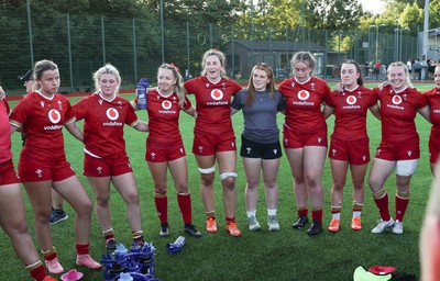 110725 - Wales Women U20 v Scotland Women U20, Women’s U20 Six Nations Summer Series - Wales players at the end of the match