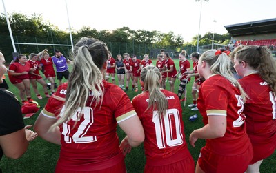 110725 - Wales Women U20 v Scotland Women U20, Women’s U20 Six Nations Summer Series - Wales players at the end of the match