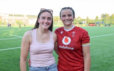 110725 - Wales Women U20 v Scotland Women U20, Women’s U20 Six Nations Summer Series - Wales U20 captain Branwen Metcalfe, with sister, Wales Senior International Nel Metcalfe