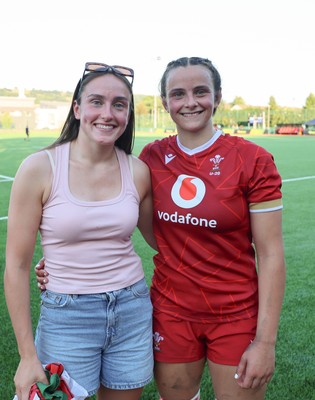 110725 - Wales Women U20 v Scotland Women U20, Women’s U20 Six Nations Summer Series - Wales U20 captain Branwen Metcalfe, with sister, Wales Senior International Nel Metcalfe