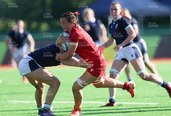 110725 - Wales Women U20 v Scotland Women U20, Women’s U20 Six Nations Summer Series - Branwen Metcalfe of Wales dives in to score the fourth try