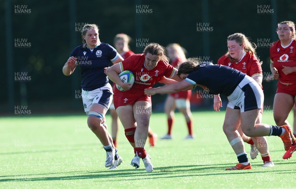 110725 - Wales Women U20 v Scotland Women U20, Women’s U20 Six Nations Summer Series - Rosie Carr of Wales looks to break away