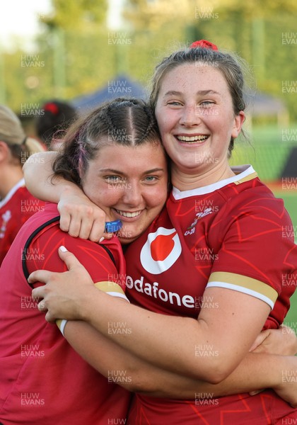 110725 - Wales Women U20 v Scotland Women U20, Women’s U20 Six Nations Summer Series - Wales players celebrate on the final whistle