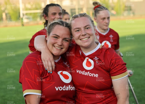 110725 - Wales Women U20 v Scotland Women U20, Women’s U20 Six Nations Summer Series - Wales players celebrate on the final whistle