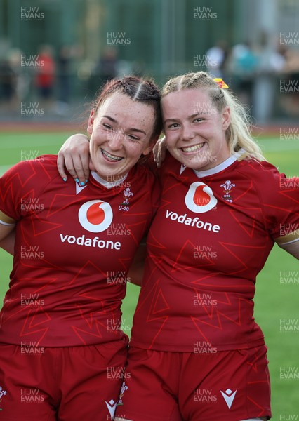 110725 - Wales Women U20 v Scotland Women U20, Women’s U20 Six Nations Summer Series - Wales players celebrate on the final whistle