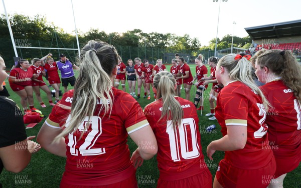110725 - Wales Women U20 v Scotland Women U20, Women’s U20 Six Nations Summer Series - Wales players at the end of the match