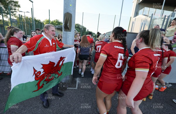 110725 - Wales Women U20 v Scotland Women U20, Women’s U20 Six Nations Summer Series - Wales players come off to meet family and friends