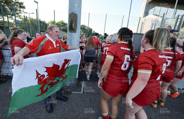 110725 - Wales Women U20 v Scotland Women U20, Women’s U20 Six Nations Summer Series - Wales players come off to meet family and friends
