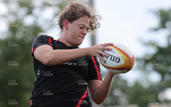 250822 - Wales Women Rugby Units Session - Wales’ Natalia John during a training session ahead of the match against Canada