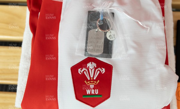 031123 - Wales Women v Australia Women, WXV1 - Wales match kit and memento in the changing room ahead of the match