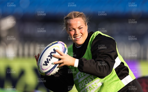 031123 - Wales Women v Australia Women, WXV1 - Kelsey Jones of Wales warms up