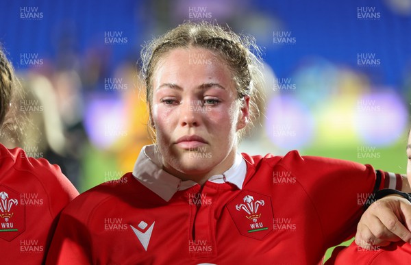 031123 - Wales Women v Australia Women, WXV1 - Kelsey Jones of Wales at the end of the match