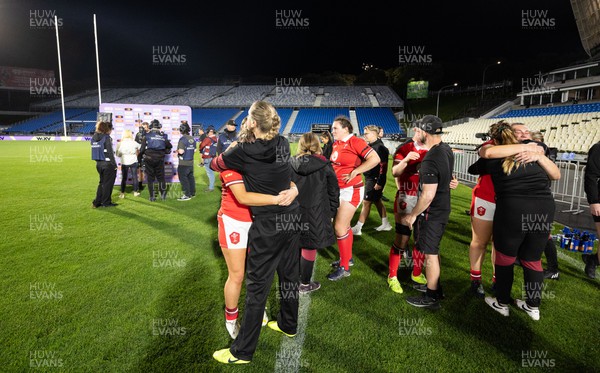 031123 - Wales Women v Australia Women, WXV1 - Wales players are consoled at the end of the match
