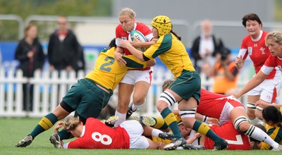 20.08.10 - Wales Women v Australia Women - Women's Rugby World Cup 2010 - Laura Prosser of Wales tries to break through. 