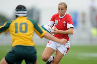 20.08.10 - Wales Women v Australia Women - Women's Rugby World Cup 2010 - Laura Prosser of Wales takes on Tui Ormsby of Australia. 