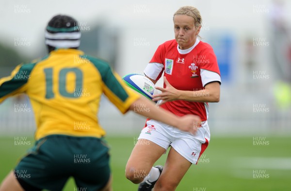 20.08.10 - Wales Women v Australia Women - Women's Rugby World Cup 2010 - Laura Prosser of Wales takes on Tui Ormsby of Australia. 