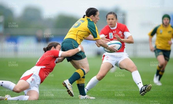 20.08.10 - Wales Women v Australia Women - Women's Rugby World Cup 2010 - Tracia Brown of Australia tries to get the ball away. 