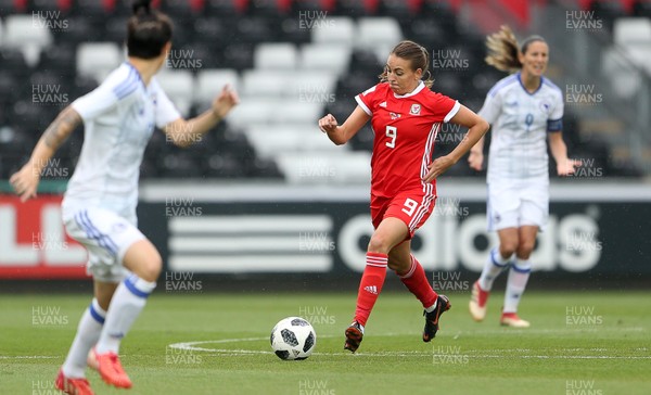 070618 - Wales Women v Bosnia Women - FIFA Women's World Cup Qualifying Round - Kayleigh Green of Wales makes ground