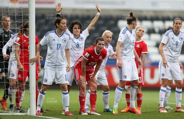 070618 - Wales Women v Bosnia Women - FIFA Women's World Cup Qualifying Round - Helen Ward of Wales dejected after missing a penalty
