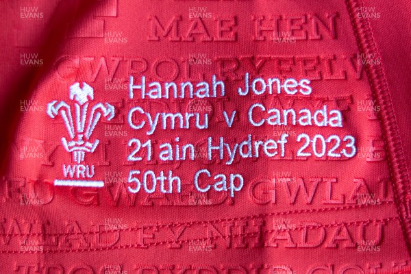 211023 - Wales Women v Canada Women, WXV1 - Wales captain Hannah Jones’ match shirt which marks her 50th appearance for Wales