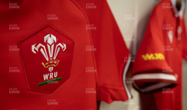 211023 - Wales Women v Canada Women, WXV1 - Wales match shirts hang in the team changing room ahead of the team’s arrival