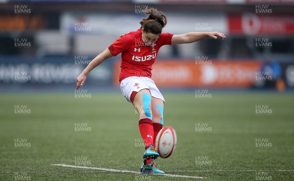 241118 - Wales Women v Canada Women - Friendly - Robyn Wilkins of Wales kicks