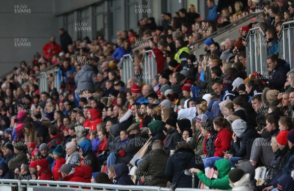 040419 - Wales v Czech Republic, Women's International Challenge Match - A big crowd at Rodney Parade to watch the match