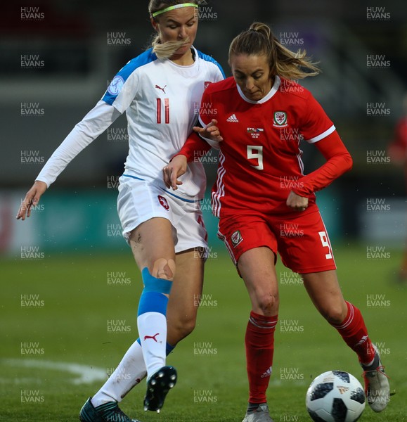 040419 - Wales v Czech Republic, Women's International Challenge Match - Kayleigh Green of Wales and Simona Necidova of Czech Republic compete for the ball