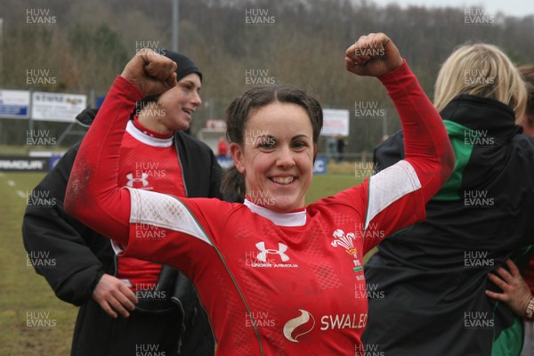 14.02.09 The Women's 6 Nations. Wales vs. England. Taffs Well RFC, Cardiff, Wales. 
 
Amy Day clebrates after Wales edge out England 16-15 at Taffs well RFC, Cardiff. 
 
