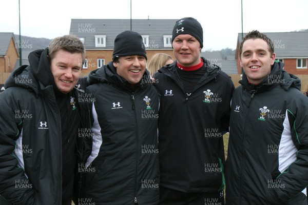 14.02.09 The Women's 6 Nations. Wales vs. England. Taffs Well RFC, Cardiff, Wales. 
 
Jason Lewis(L) & his coaching staff are all smiles after Wales edge out England 16-15 at Taffs well RFC, Cardiff. 
 
