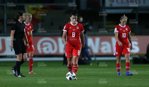 310818 - Wales Women v England Women - FIFA World Cup Qualifier - Dejected Angharad James of Wales