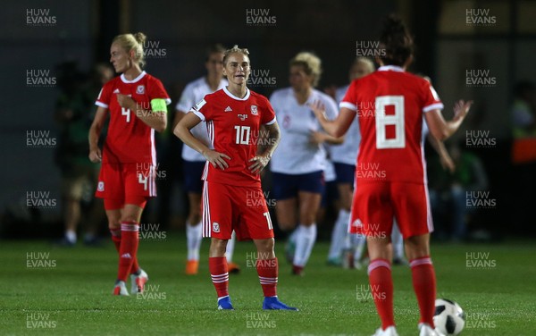 310818 - Wales Women v England Women - FIFA World Cup Qualifier - Dejected Jess Fishlock of Wales
