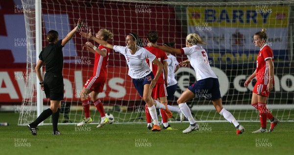 310818 - Wales Women v England Women - FIFA World Cup Qualifier - Jill Scott of England celebrates scoring a goal