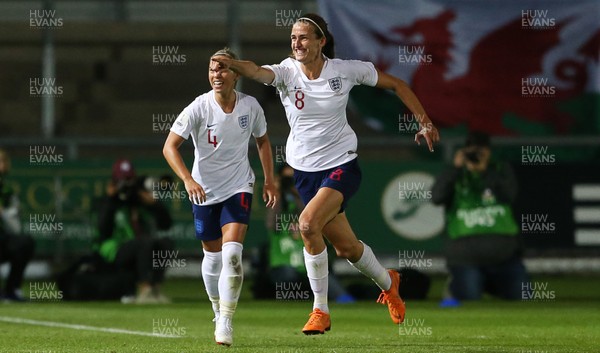 310818 - Wales Women v England Women - FIFA World Cup Qualifier - Jill Scott of England celebrates scoring a goal