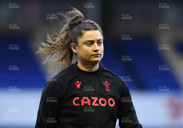 220422 - Wales Women v France Women - TikTok Women’s Six Nations - Robyn Wilkins of Wales during the warm up